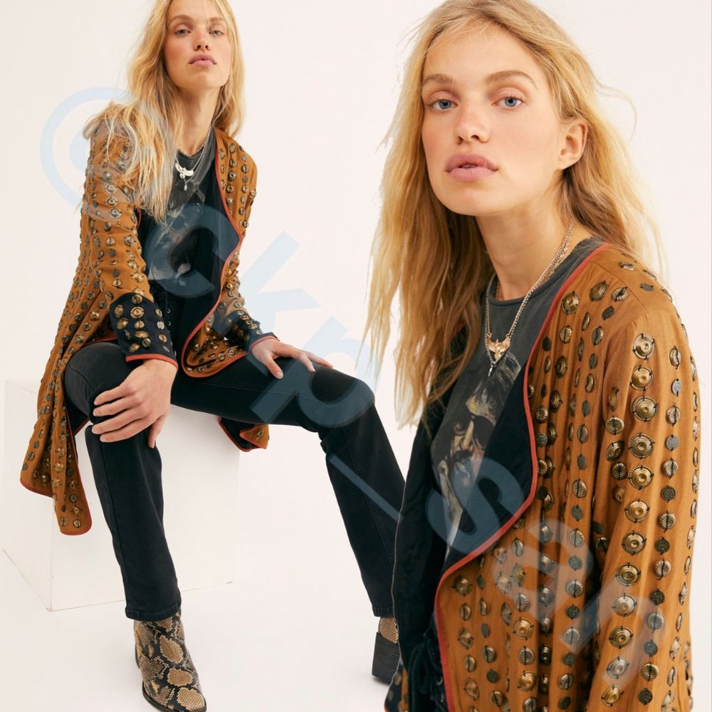 NWT Free People Crossed Coin Jacket Sz L - Picture 7 of 16